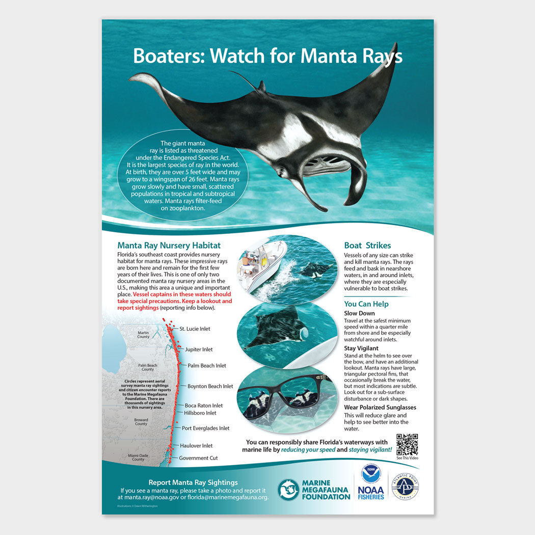 Boaters: Watch for Manta Rays Sign