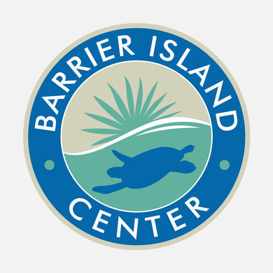 The Barrier Island Center provides hands-on educational experiences for visitors to the Refuge through interactive exhibits, nature films, special programs and a 1-mile long “dune-to-lagoon” nature trail. The logo is a graphic of a sea turtle and mangroves.