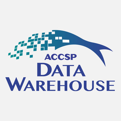 An online database populated with Atlantic coast fishery-dependent data supplied by the Atlantic Coast Cooperative Statistics Program (ACCSP) 23 program partners. The logo is a graphic of a fish being formed by pixels.