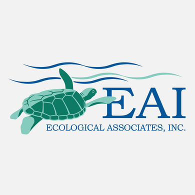 EAI provides environmental monitoring, permitting, and consultation services. The logo is a graphic of a swimming green turtle.