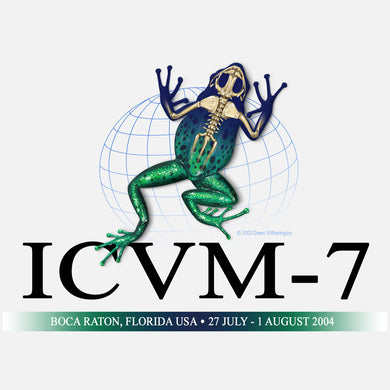 International Congress of Vertebrate Morphology (ICVM) Meeting, Boca Raton, Florida, 2004. The logo is a graphical image of a frog and skeleton.