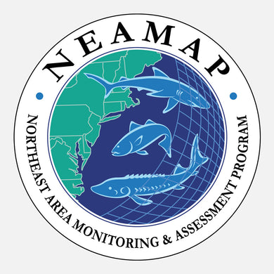 NEAMAP (Northeast Area Monitoring and Assessment Program) is an integrated, cooperative state/federal data collection program. The logo is a graphic of three fish over a net and the northeast coast of the US.