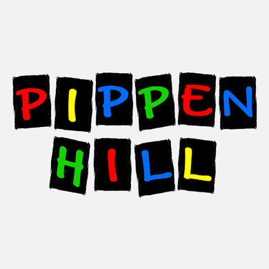 Pippen Hill is a manufacturer of animal-shaped pillows for kids. The logo is of colorful, fun letters.